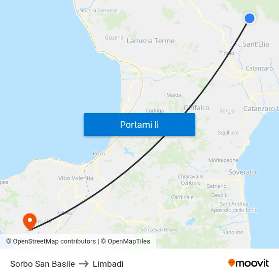 Sorbo San Basile to Limbadi map
