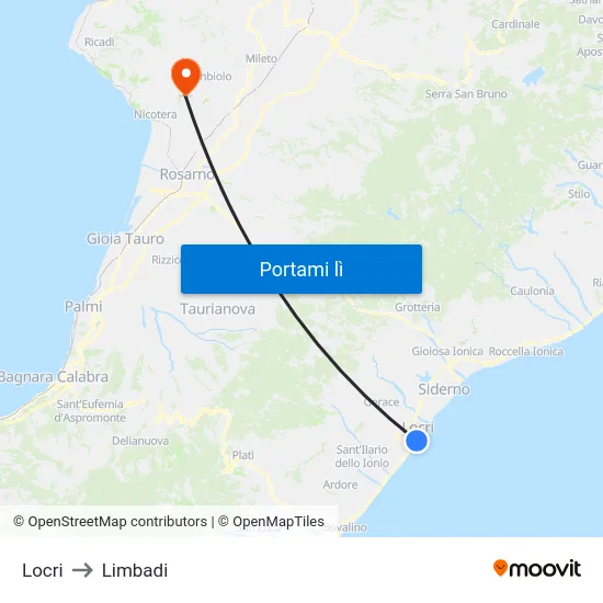 Locri to Limbadi map