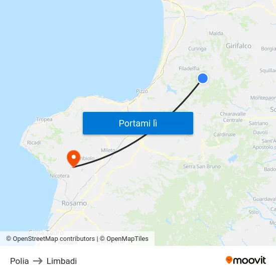 Polia to Limbadi map