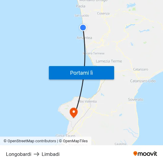 Longobardi to Limbadi map