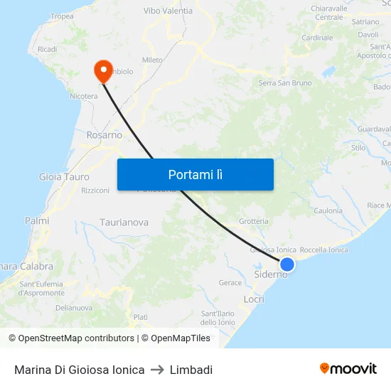 Marina Di Gioiosa Ionica to Limbadi map