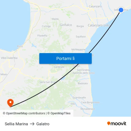 Sellia Marina to Galatro map