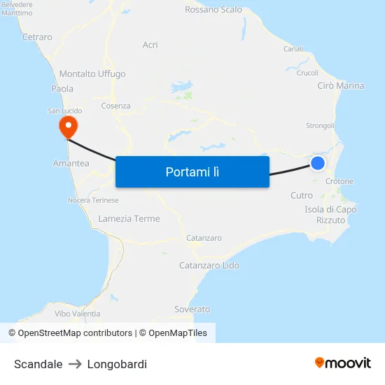 Scandale to Longobardi map