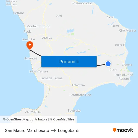 San Mauro Marchesato to Longobardi map