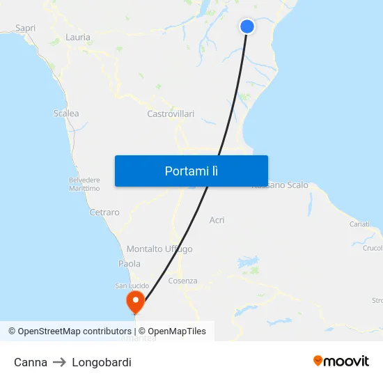 Canna to Longobardi map