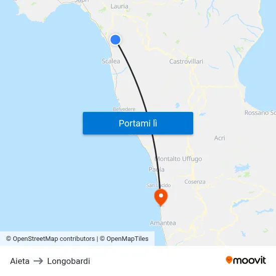 Aieta to Longobardi map