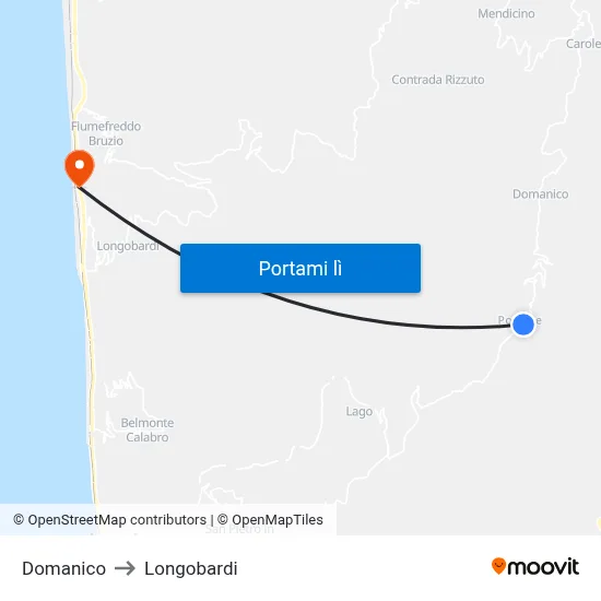 Domanico to Longobardi map