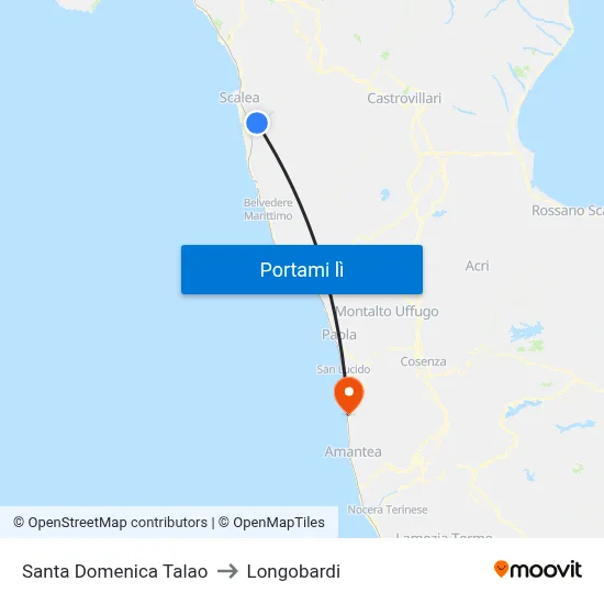 Santa Domenica Talao to Longobardi map