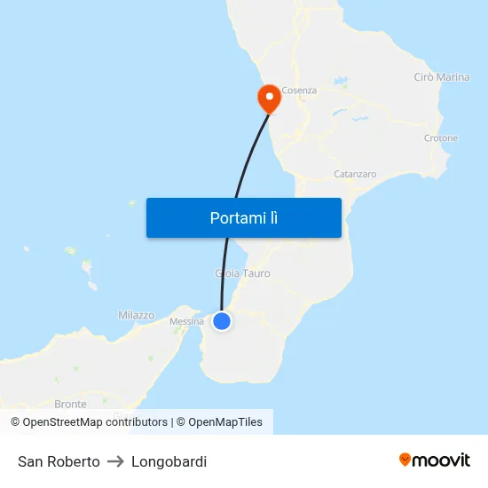 San Roberto to Longobardi map