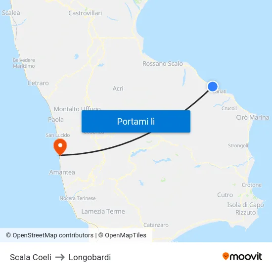 Scala Coeli to Longobardi map