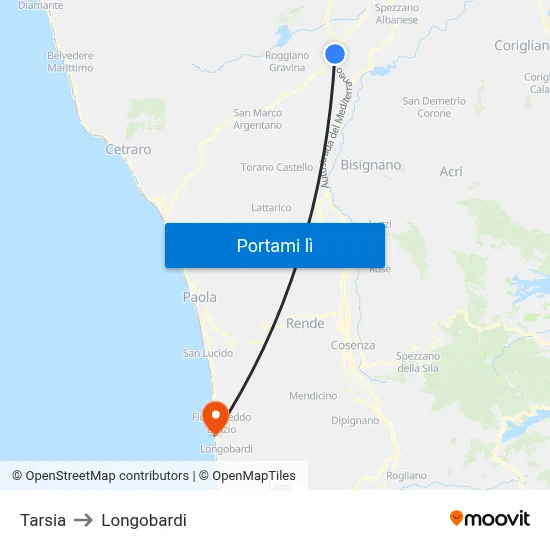 Tarsia to Longobardi map