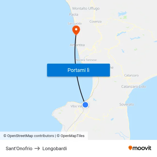 Sant'Onofrio to Longobardi map