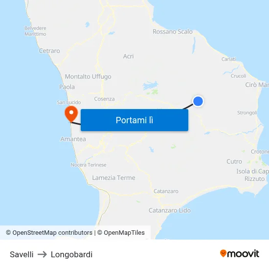Savelli to Longobardi map