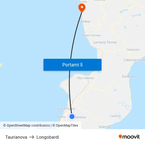 Taurianova to Longobardi map