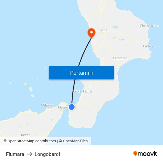 Fiumara to Longobardi map