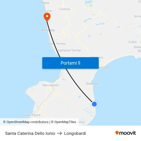 Santa Caterina Dello Ionio to Longobardi map