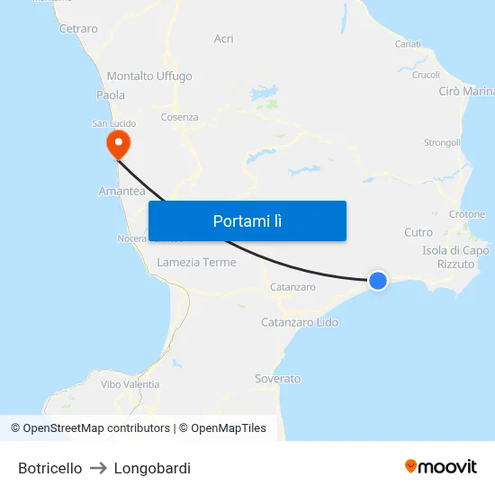 Botricello to Longobardi map