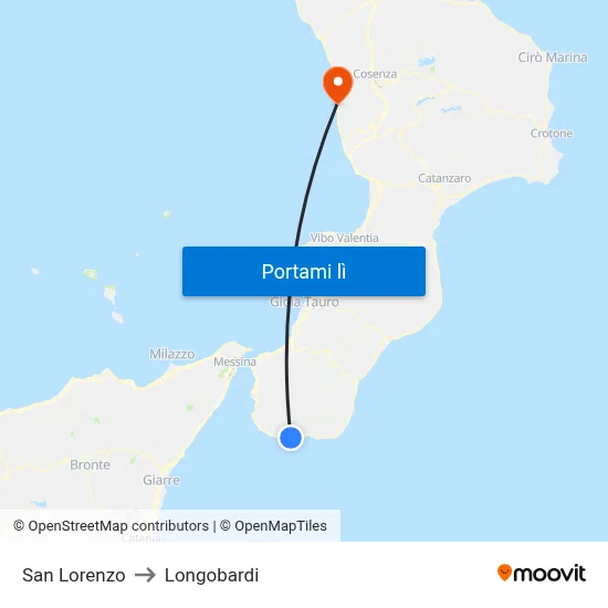 San Lorenzo to Longobardi map