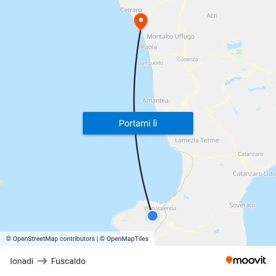 Ionadi to Fuscaldo map