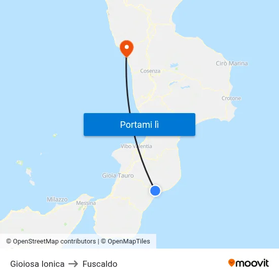 Gioiosa Ionica to Fuscaldo map