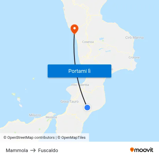 Mammola to Fuscaldo map