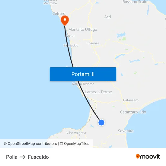 Polia to Fuscaldo map