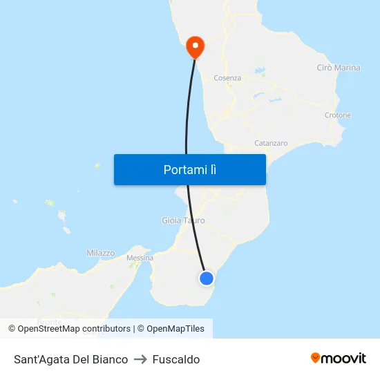 Sant'Agata Del Bianco to Fuscaldo map