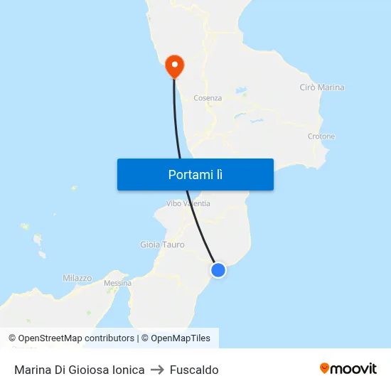 Marina Di Gioiosa Ionica to Fuscaldo map
