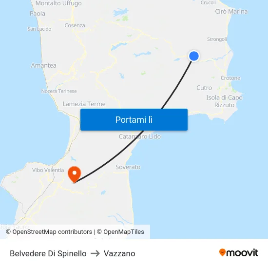 Belvedere Di Spinello to Vazzano map