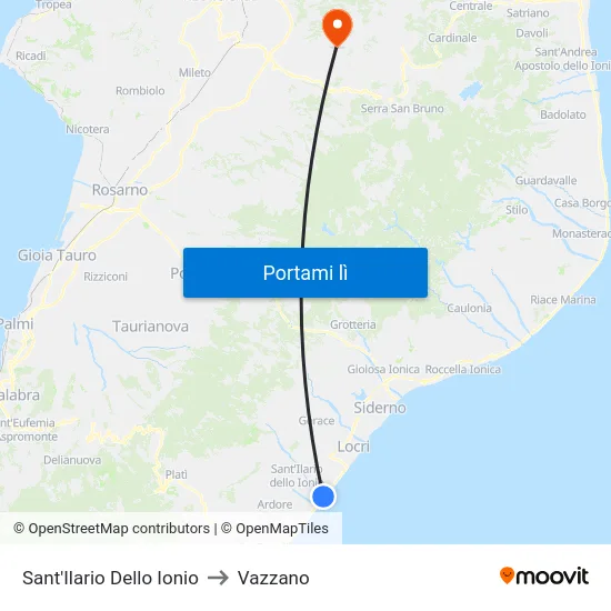 Sant'Ilario Dello Ionio to Vazzano map