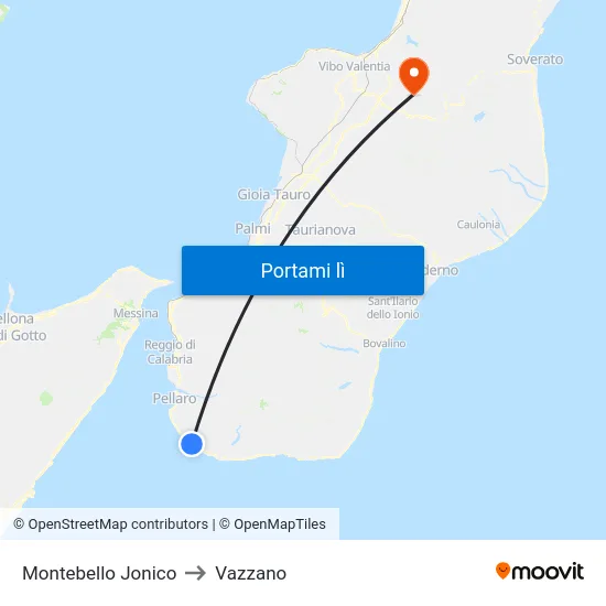Montebello Jonico to Vazzano map