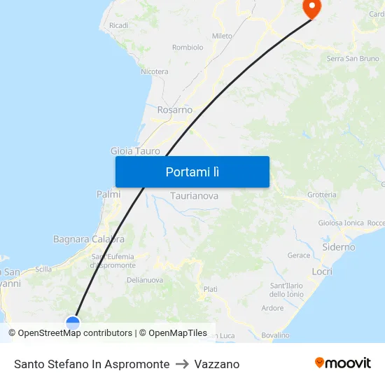 Santo Stefano In Aspromonte to Vazzano map