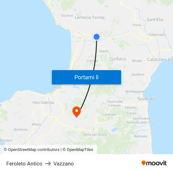 Feroleto Antico to Vazzano map