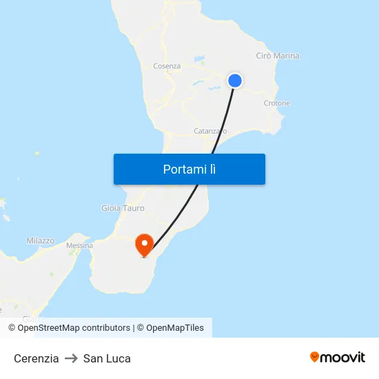 Cerenzia to San Luca map