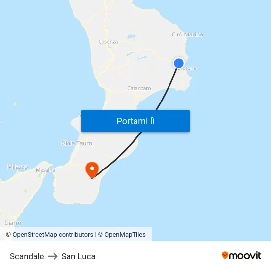 Scandale to San Luca map