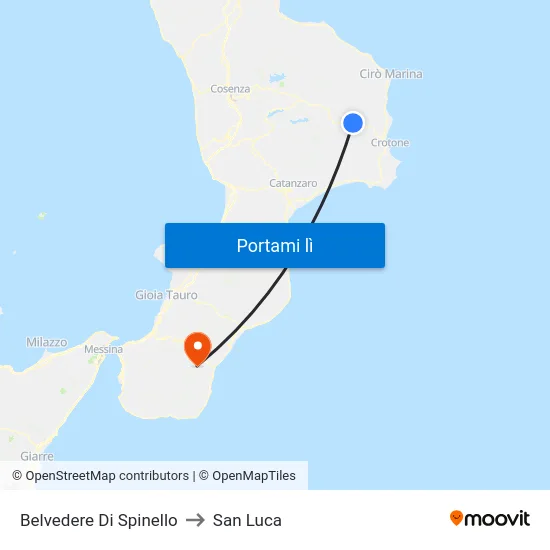 Belvedere Di Spinello to San Luca map