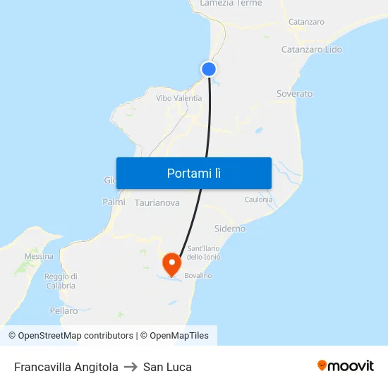 Francavilla Angitola to San Luca map
