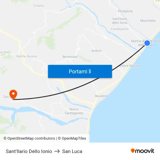 Sant'Ilario Dello Ionio to San Luca map