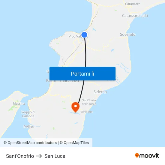 Sant'Onofrio to San Luca map