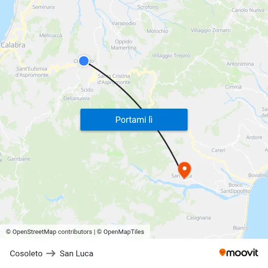 Cosoleto to San Luca map