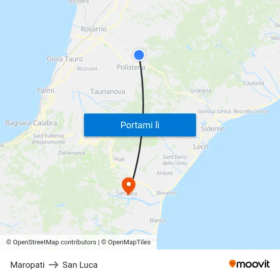 Maropati to San Luca map