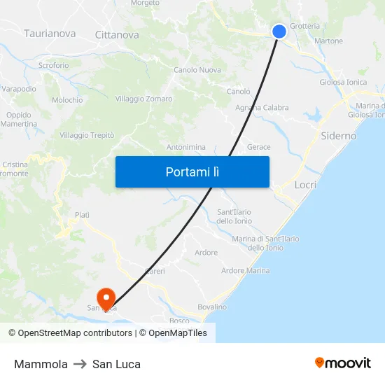Mammola to San Luca map
