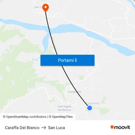 Caraffa Del Bianco to San Luca map