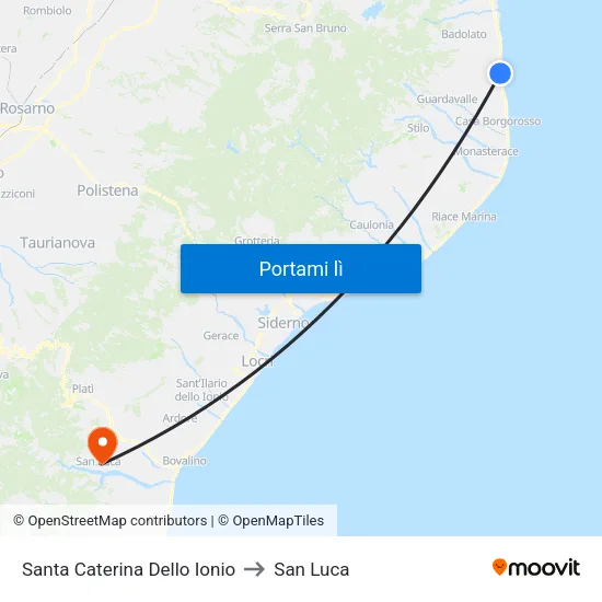 Santa Caterina Dello Ionio to San Luca map