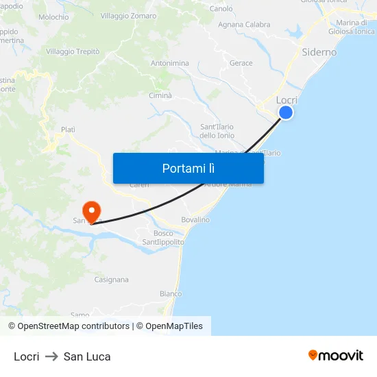Locri to San Luca map