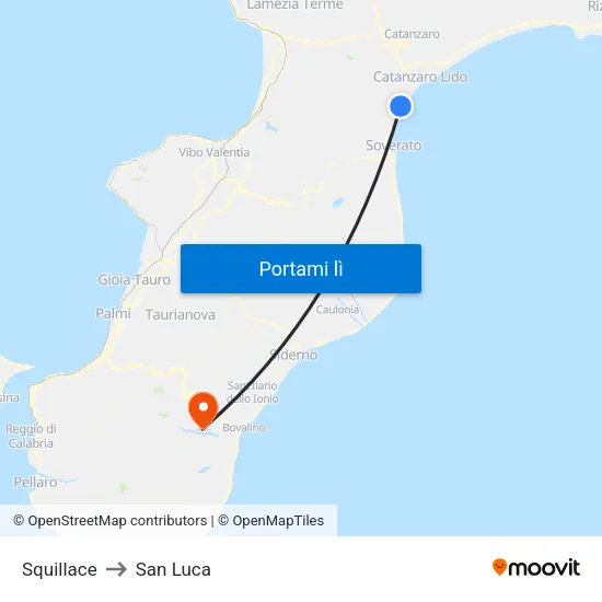 Squillace to San Luca map