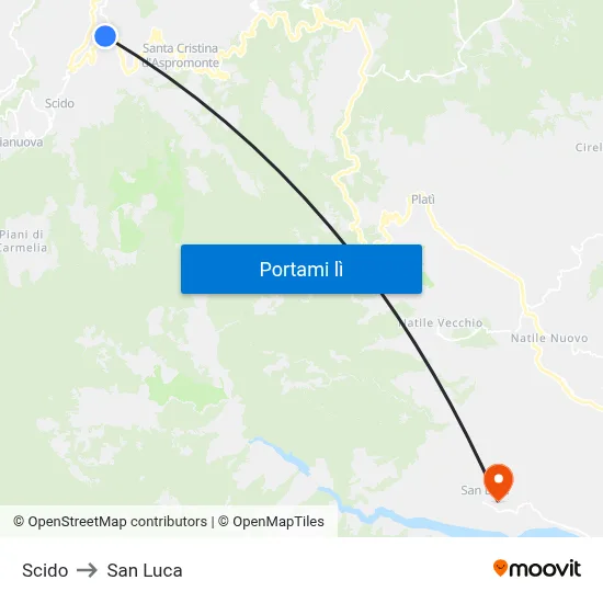 Scido to San Luca map