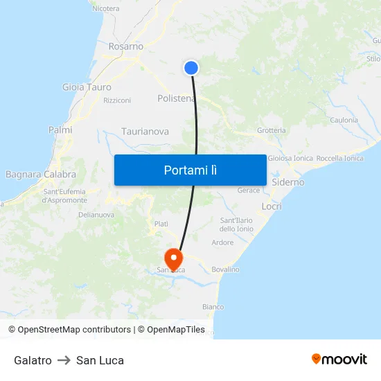 Galatro to San Luca map