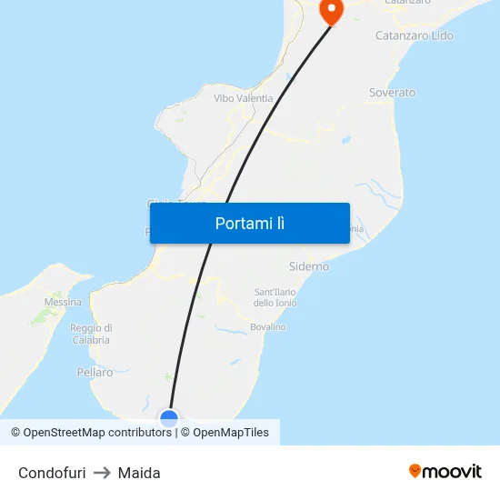 Condofuri to Maida map