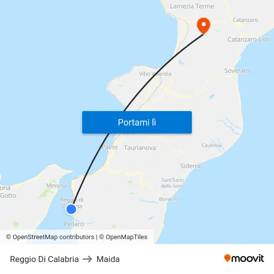 Reggio Di Calabria to Maida map